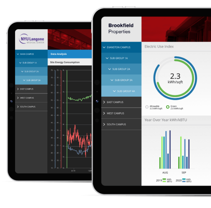 graphical user interface of utiliVisor App on iPad