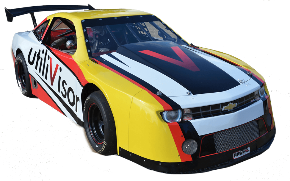cutout image of race car branded with utilivisor logo