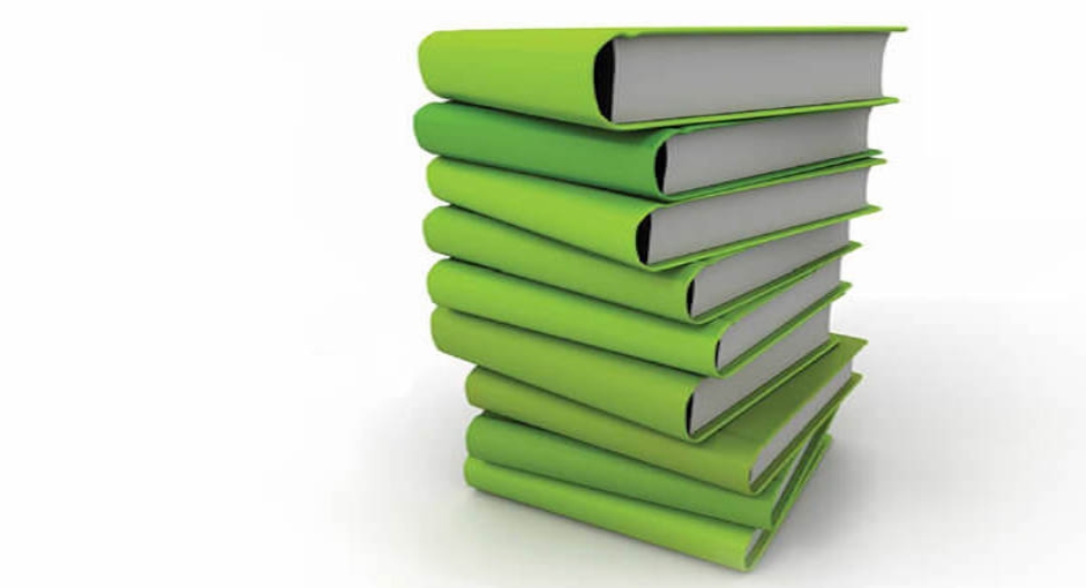 A stack of green books