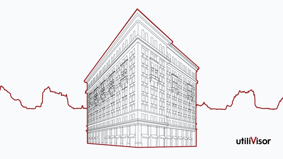 Line art vector graphic of 225 Fifth Avenue building in New York City, NY with red outline